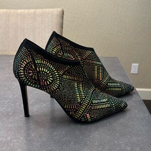 Thalia iridescent rhinestone booties
